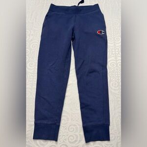 Champion Men Small Dark Blue Sweatpants Jogging Bottoms Drawstrings